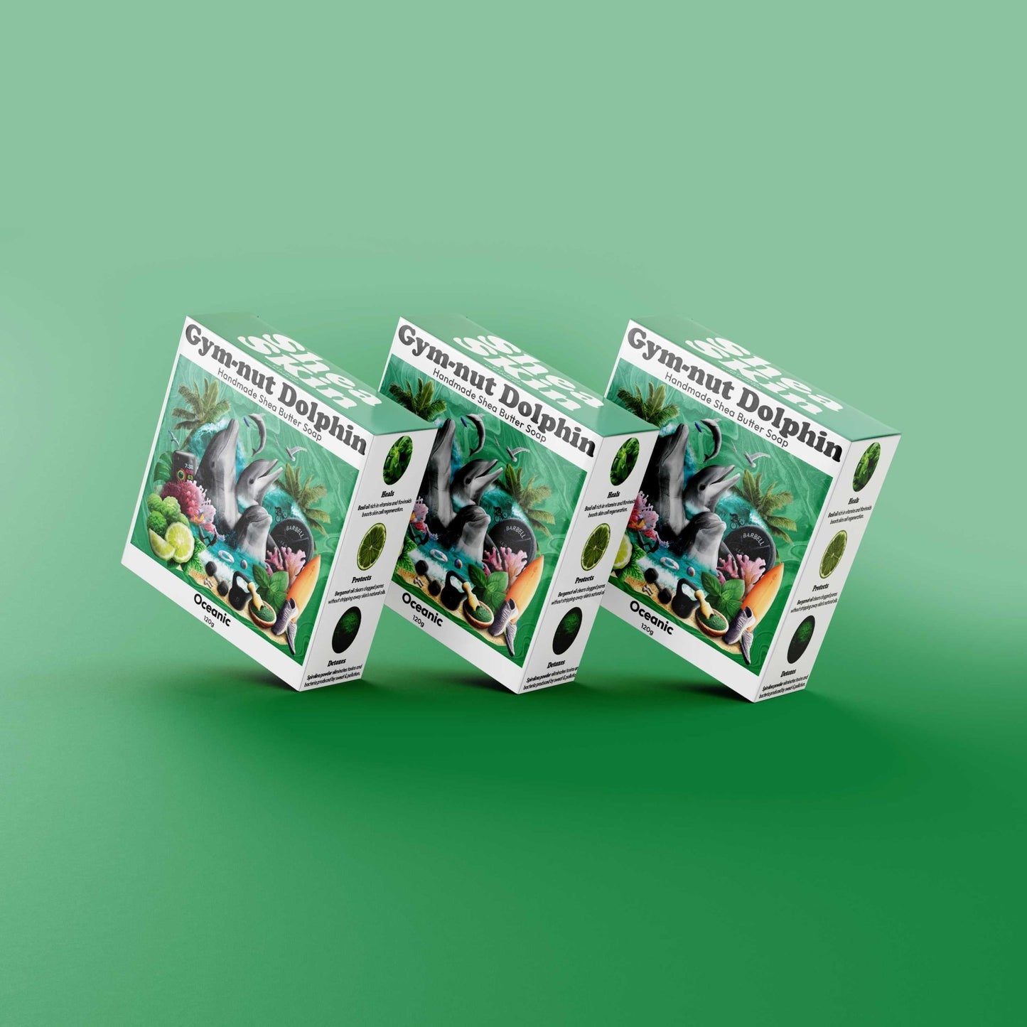 Gym-nut Dolphin - Shea Skin - detoxifying shea butter soap GND-3PACK