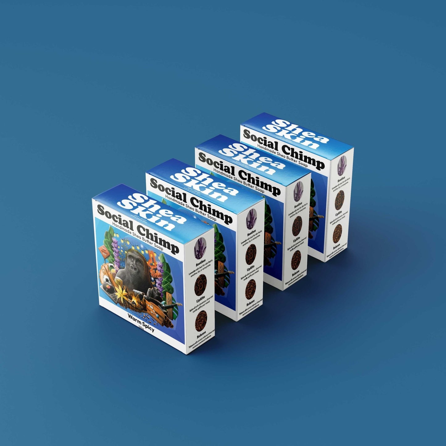 Social Chimp - Shea Skin - aromatherapy shea butter soap SC-4PACK