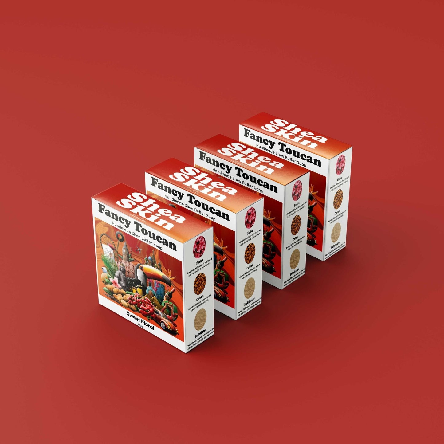 Fancy Toucan - Shea Skin - exfoliating shea butter soap FT-4PACK